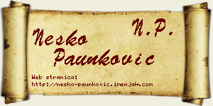Neško Paunković vizit kartica